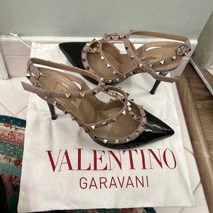 Valentino- heals- black/ cream. Size 40. Like new.